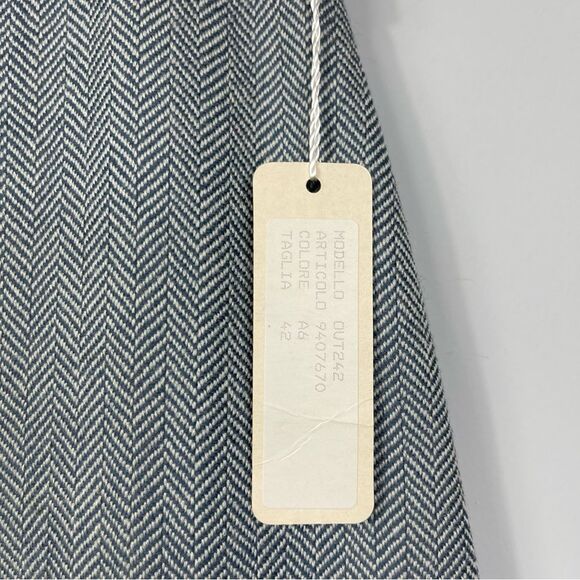 Barney’s New York NWT Gray Herringbone Wool Angora A-Line Pleated Skirt Italy 8 - Picture 9 of 15